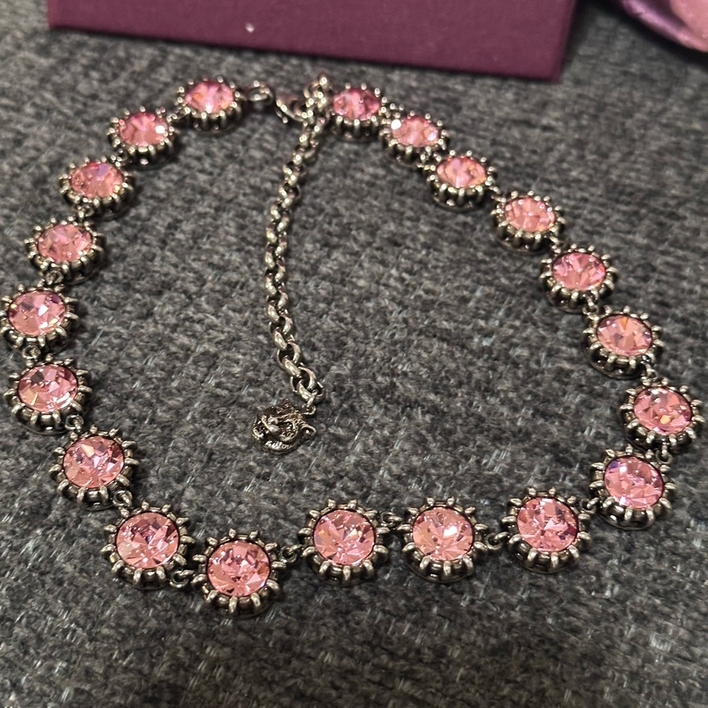 Gucci Pink and Silver Floral Necklace